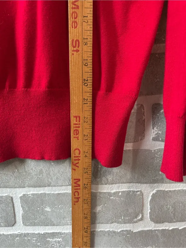 Lauren‎ Ralph Lauren Red Black Gold Button Shoulder Sweater Med Preppy Nautical - Image 7