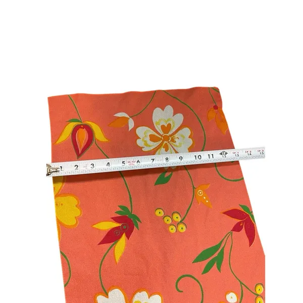 Made in Italy Orange Floral Scarf 100% Polyester Sheer Lightweight Wrap - Image 8