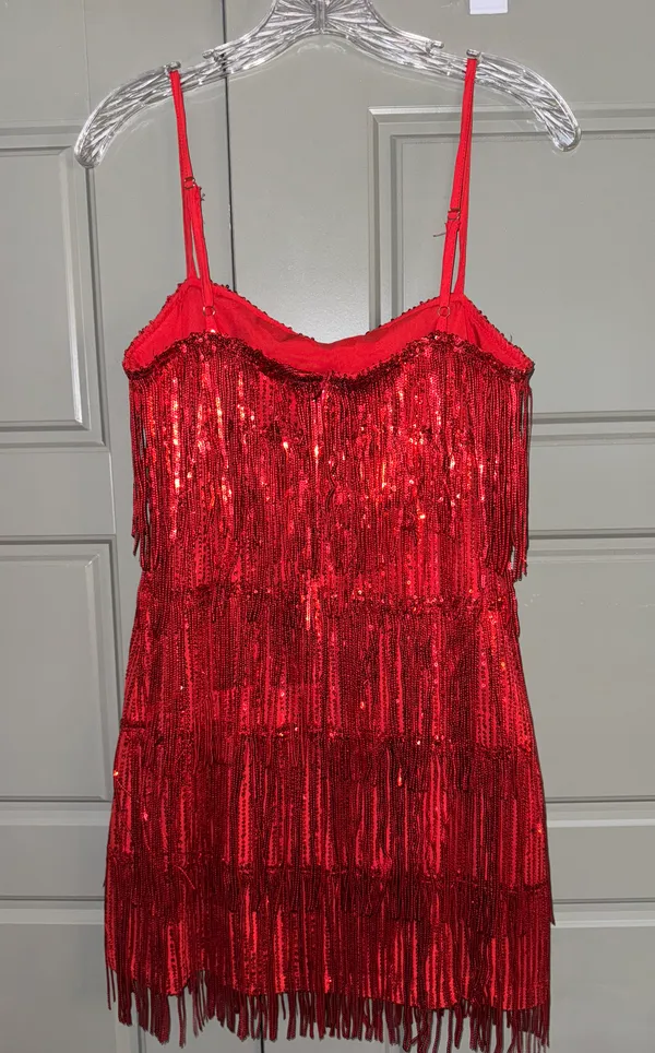 Red Sequin Boutique Dress - Image 3