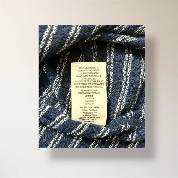 Free People XS Blue Striped Embroidered Faux Wrap‎ Tank Boho Floral Top Festival - Image 8