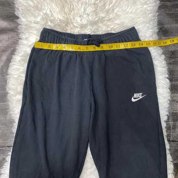 Nike Women'S Black Drawstring Elastic Waist Jogger Sweat Pants Basic Casual - Image 4