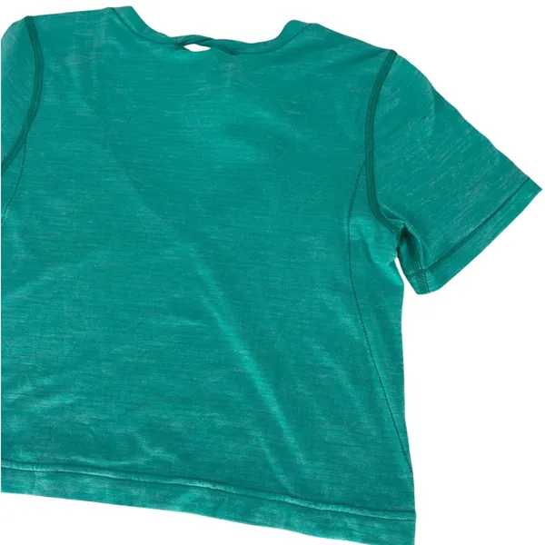 Lululemon What The Sport Cropped Tee Heathered Bali Breeze‎ 2 - Image 12
