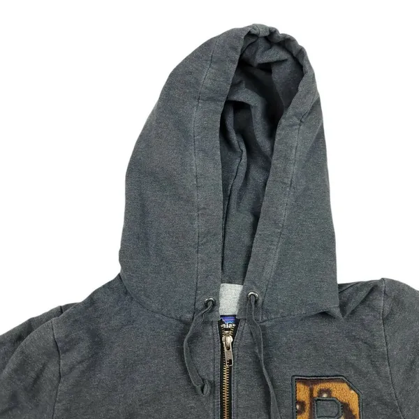 Patagonia Women’s Full Zip Hoodie Gray Fleece Sweatshirt Letterman P Logo Size S - Image 5
