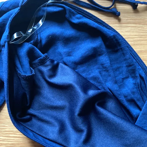 Trixxi V-Neck Short Jumper with Elastic Waist. Size L. Navy Blue, short sleeve - Image 9