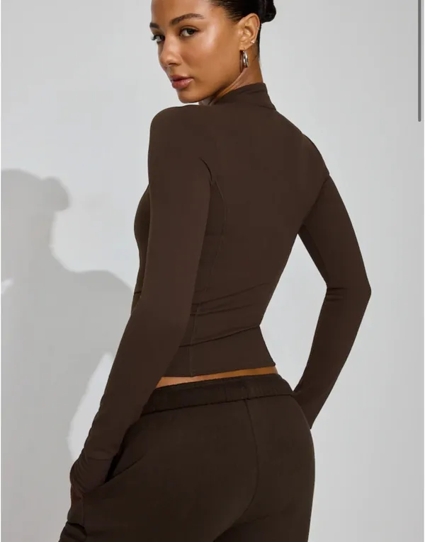 Garage brown seamed active jacket  - Image 2