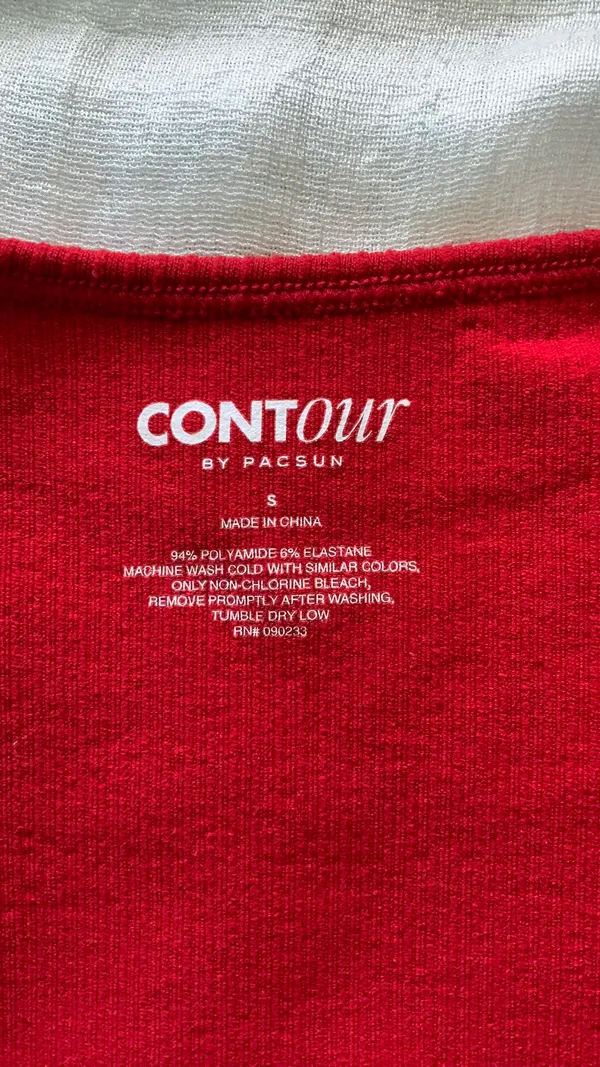 PacSun Red Crop Top Ribbed - Image 3