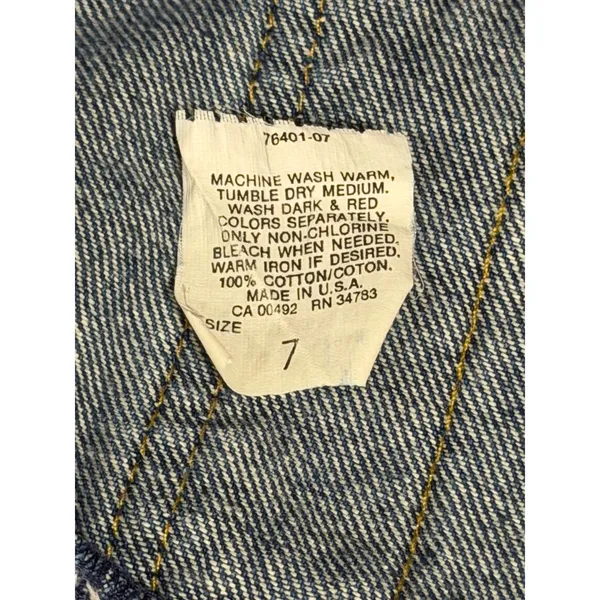 Vintage Lee Denim Overalls Medium Wash Button Front Made in USA‎ Size 7 76401-07 - Image 5
