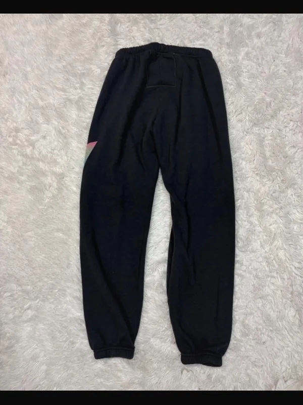 Aviator nation Black Sweatpants with Colorful Gradient Lightning Detail - Image 2