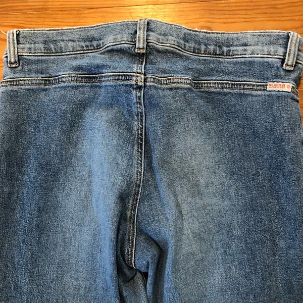 Guess Vintage Button Boot Cut Patch Front Pocket Jeans 29 Fit like a 6 - Image 15