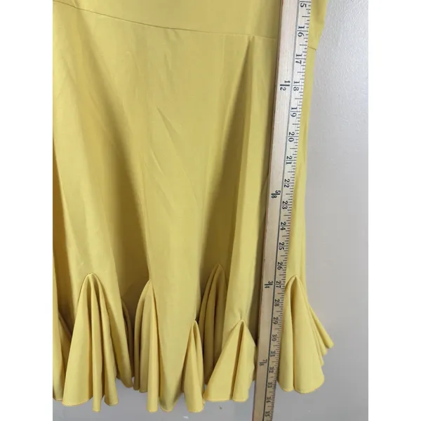 The Vintage Shop Women’s Cottagecore Dress Mustard Puff Sleeve Open Back M NWOT - Image 14