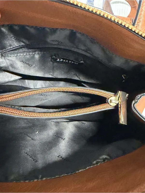 Dune London Tan Leather Backpack with Front Pocket - Image 15