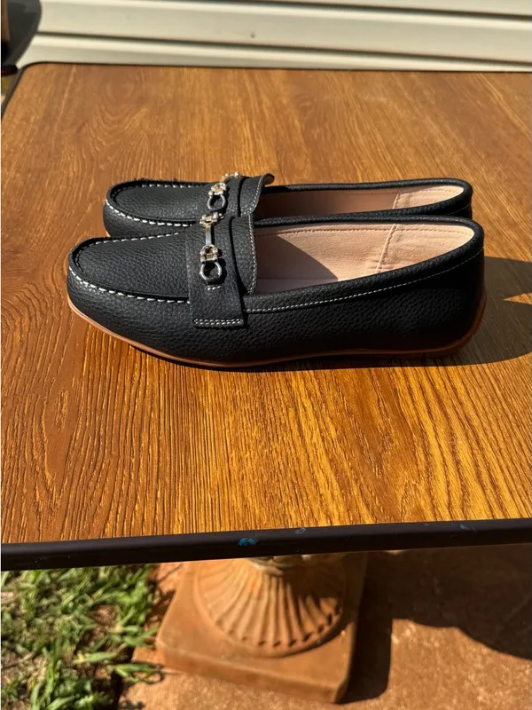 Kordal Black Loafers Women’s 9 Gold Bit Comfort Slip On Casual - Image 2