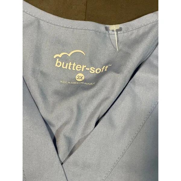 Butter-Soft Light Blue‎ Scrub Top Medical Uniform Nursing Workwear B-202 - Image 3