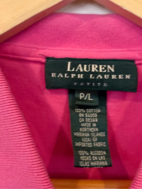 Lauren Ralph Lauren pink polo tank top size petite large - Image 6