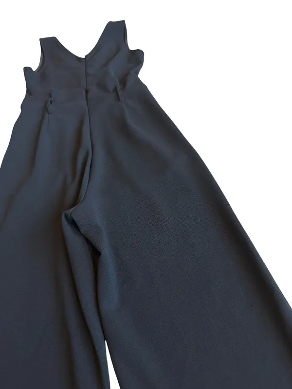 Anthropologie Black Sleeveless Jumpsuit Black Wide Leg Dress Up Down SIze Small - Image 12