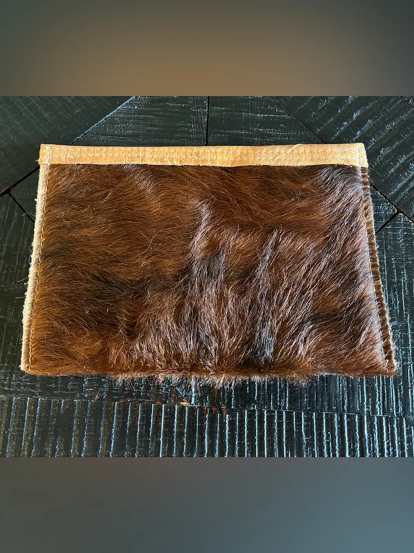 Vintage Canoe Hair-On-Hide Leather Envelope Clutch – Western Boho NEW - Image 6