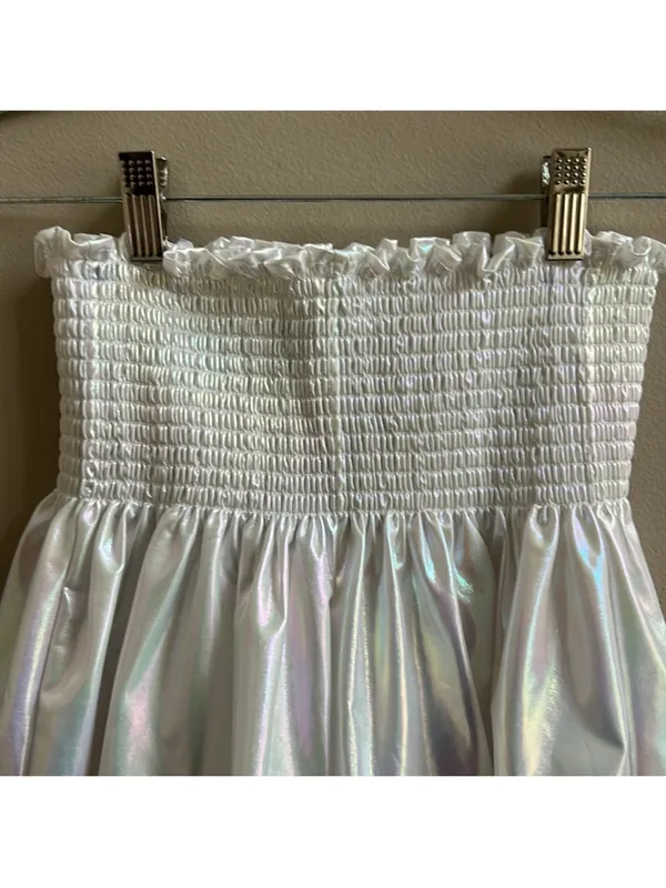 Queen of Sparkles Swing womens shorts in Iridescent White XS - Image 5