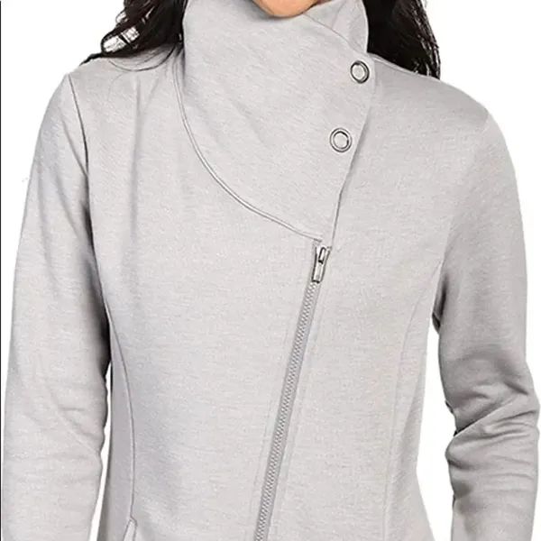 ✨Lucy Asymmetrical Zip Button Closure Yoga Jacket✨ Blue Size XS - Image 7