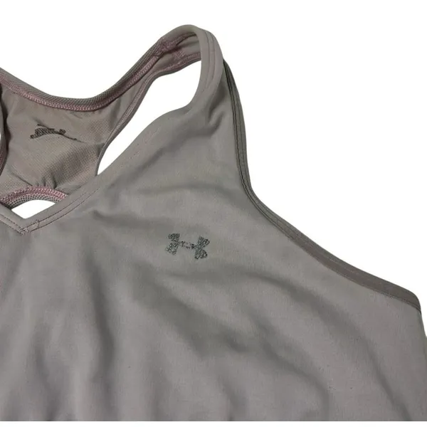 Under Armour Women's Lilac purple Sports Bra M Padded Racerback Wireless‎ - Image 4
