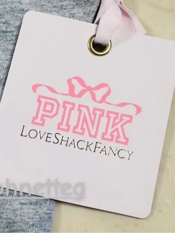 🎀PINK x LoveShackFancy Foldover Cotton Mini Skirt / Skort Bling Logo Preppy M - Image 9
