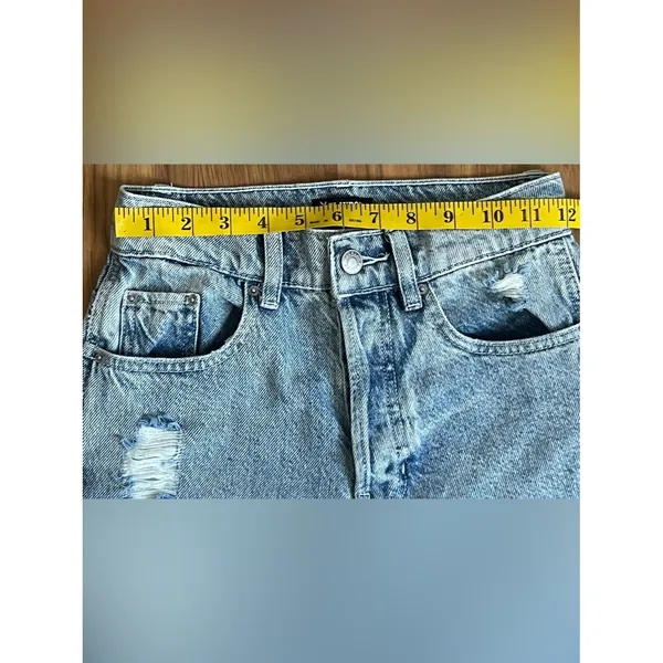 Playboy × PacSun Distressed Baggy Wide Leg Jeans Light Wash Size 23 - Image 6