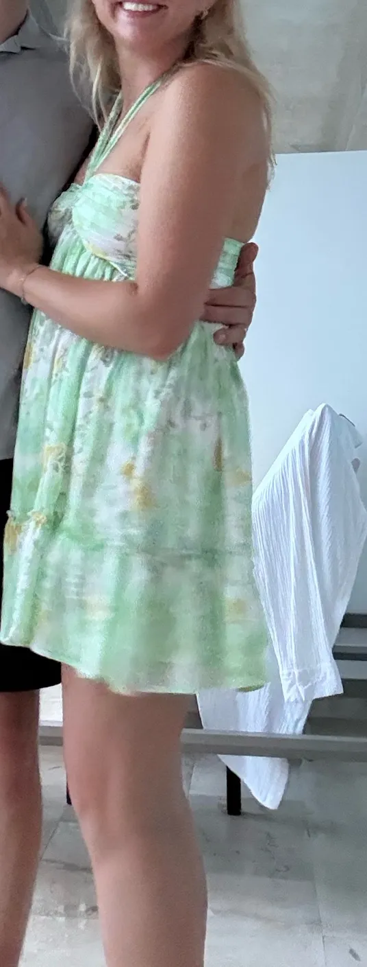 Lulus Radiantly Sweet Light Green and White Floral Halter Mini Dress - Image 8