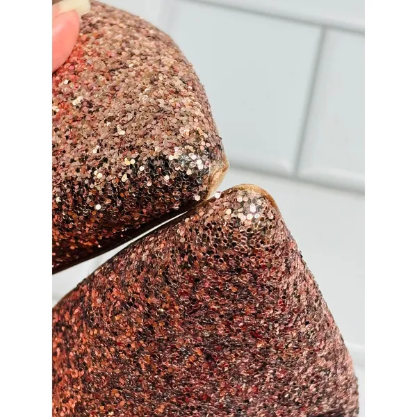 James Chan Nakasey Slingback Flats Womens 10 Pink Rose Gold Glitter Pointed Toe - Image 8