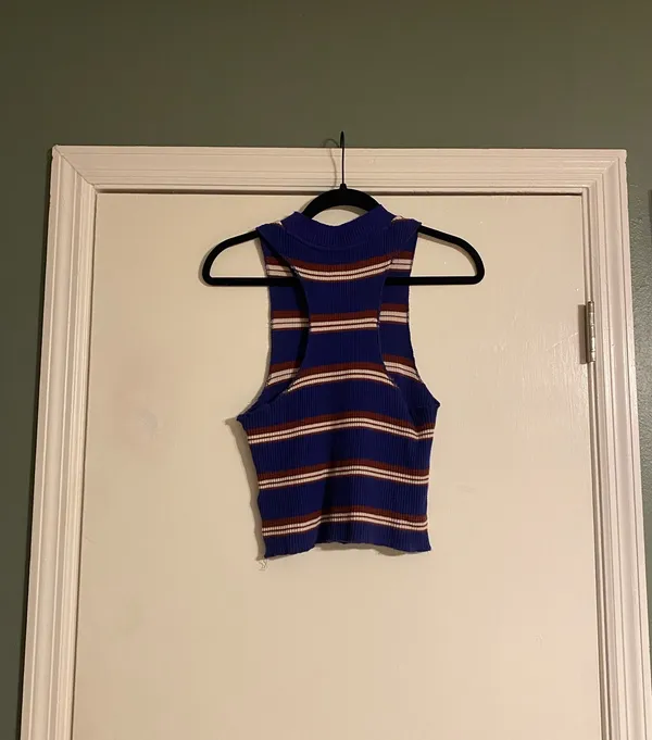 NWOT Blue/White/Red Striped Razorback Tank - Image 4