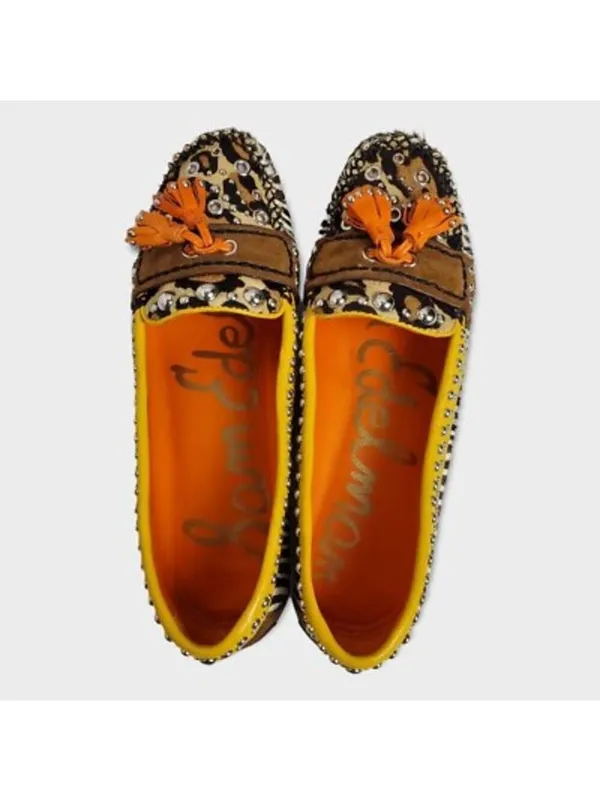 Sam Edelman Aurora Leather Zebra Animal Print Cow Hair Tassel Loafers Sz 7.5M - Image 6