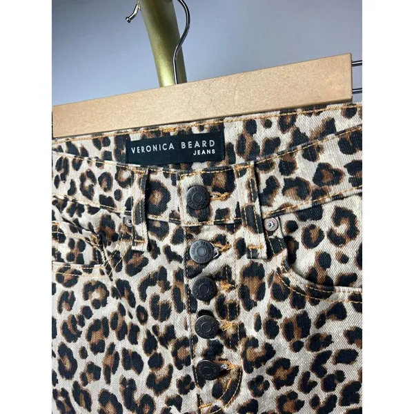 Veronica Beard Debbie Leopard Jeans Sz. 24 - Image 4
