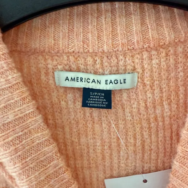 American Eagle Crewneck Sweater Size S Pink Orange NWT Soft Cozy Knit AEO - Image 5