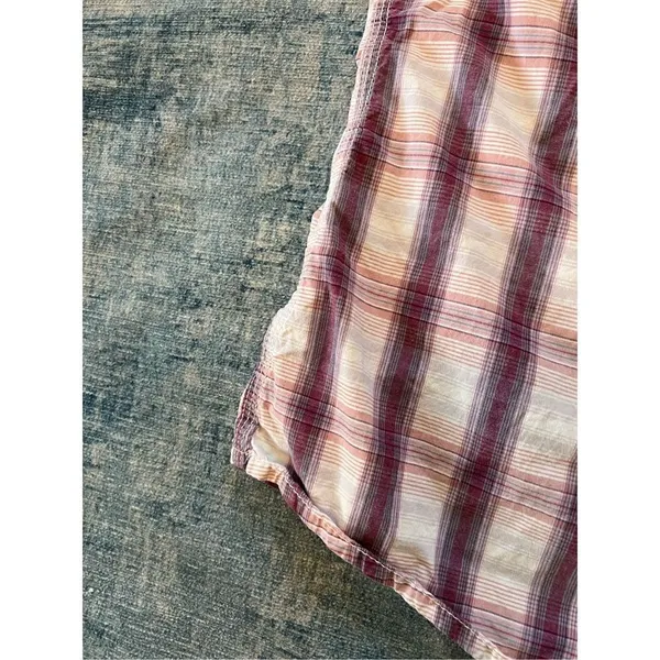 Carhartt Huron Cream Berry Red Pink Plaid Button Down 3/4 Sleeve Shirt Medium - Image 6