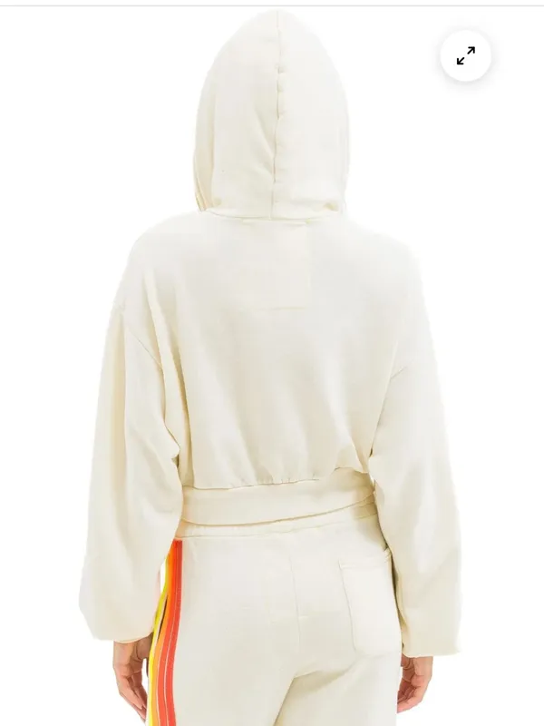 Aviator Nation 5 STRIPE CROPPED ZIP HOODIE- size Medium - Image 2