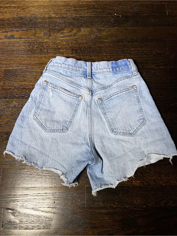 Abercrombie & Fitch Curve Love The Dad Short High Rise Jean Shorts 26/2 - Image 5