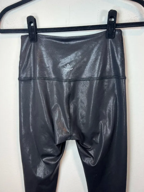 Beyond Yoga High Rise 7/8 Athletic Leggings Foil Black Yoga Gym Pilates Sz Small - Image 7