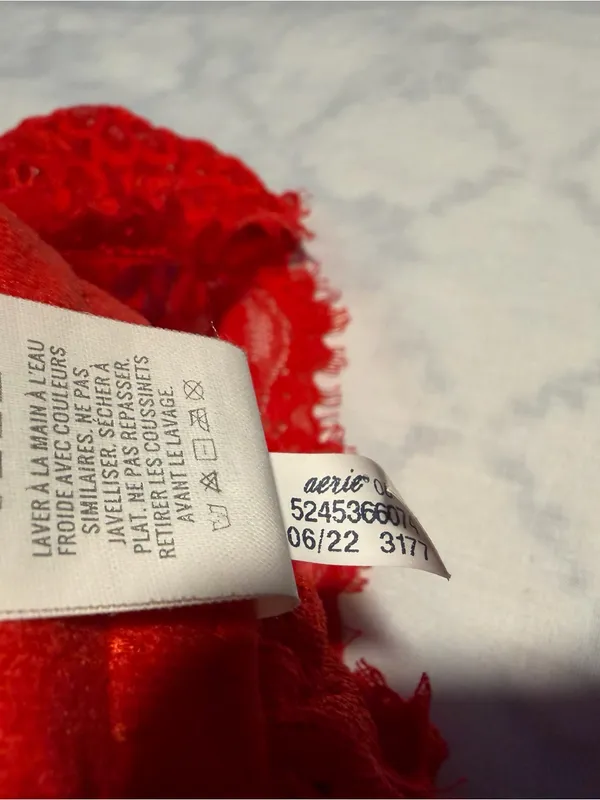 aerie Red Lace Longline Bralette size L - Image 15