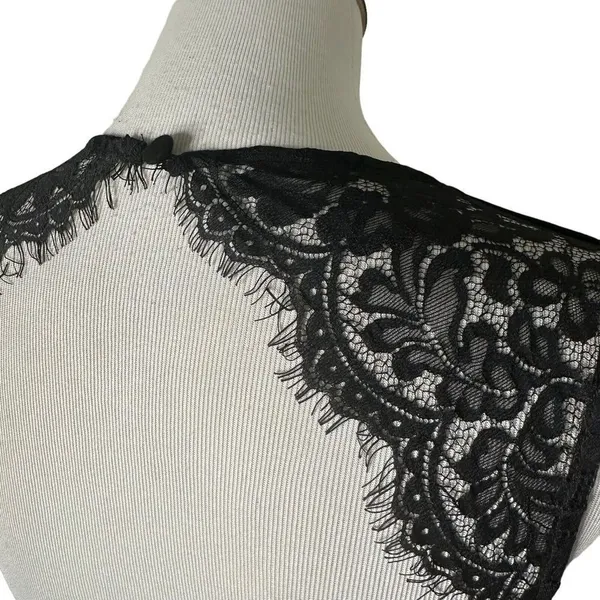 Lulus Women's Black Lace Open Back Skater Short Dress Size M Cocktail Fit & Flare - Image 11