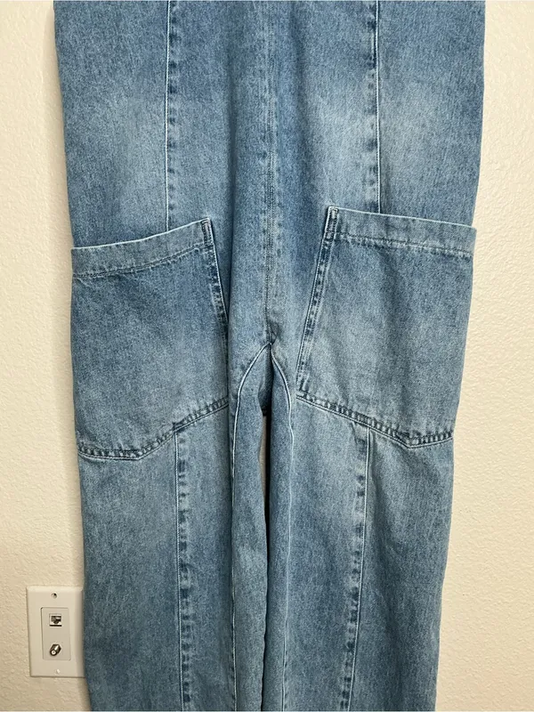 Free People - We The Free High Roller Jumpsuit blue medium - Image 3