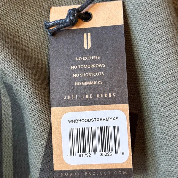 NWT‎ NOBULL Olive Green Hoodie Sweatshirt XS Just The Horns Logo - Image 10
