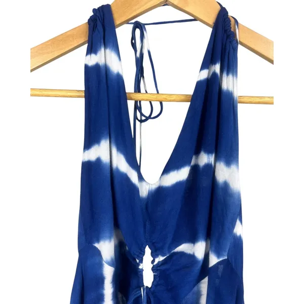 Lulus Tropi-Cali Love Blue Tie-Dye Maxi Dress Size XS Blue White - Image 7