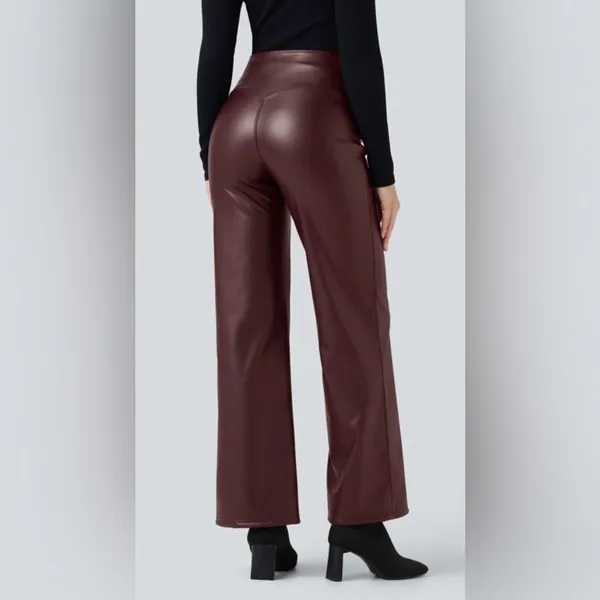 HALARA High Waisted Tummy Control Stretchy Flare Pant Brown XL NWT IN PACKAGE - Image 2