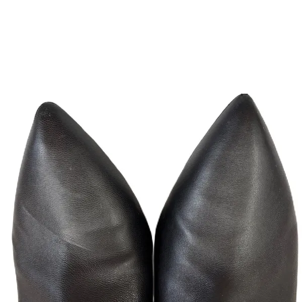 Steve Madden Barrie Addison Black Leather Mules Pointed Toe Size‎ 9 Chunky Heel - Image 9
