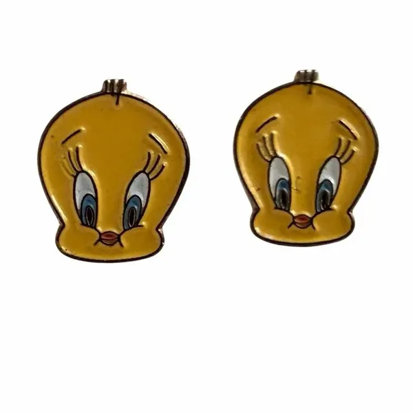 Vintage Tweety Bird Warner Bros Jewelry Bundle Brooch Earrings - Image 4