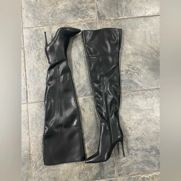 New Jeffrey Campbell Pillar Over the Knee Black Stiletto‎ Boot Sz 5.5 $270 - Image 5