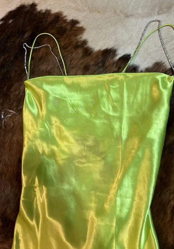 Wild Fable Lime Green Satin Dress - Image 2