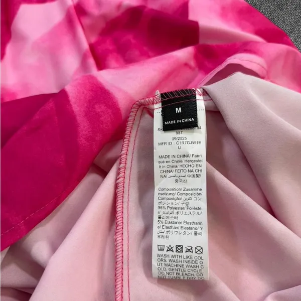 Pink And White Floral Ruffle Strap Dress - Image 4