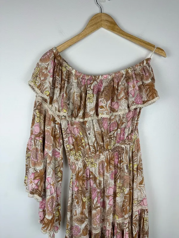 Spell‎ Jungle One-Shoulder Boho Lace Midi Dress Women’s Sz S - Image 4