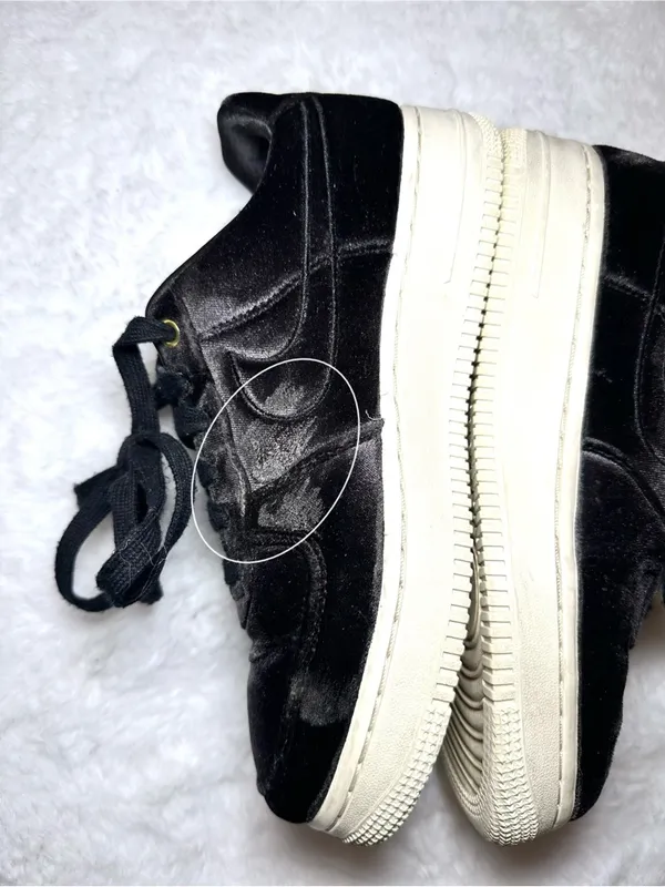 NIKE Air Force 1 AF1 Low Black Velvet Youth 4.5 Women’s 6 Lux Streetwear Sneaker - Image 11