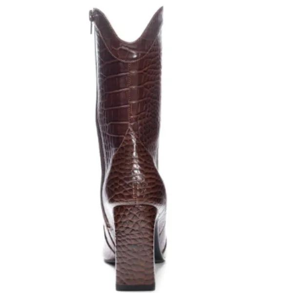 New CHINESE LAUNDRY Forester Western Boot In Dark Chocolate Brown Crocodile - Image 5