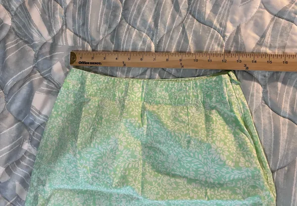 Billabong XS Mint Green White Floral Cotton Mini Skirt Side Zip Beach Boho - Image 6